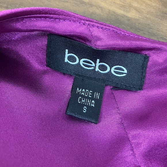 bebe‎ Womens Fuschia Hot Pink One Shoulder Tiered Bodycon Dress Size S - Picture 6 of 8